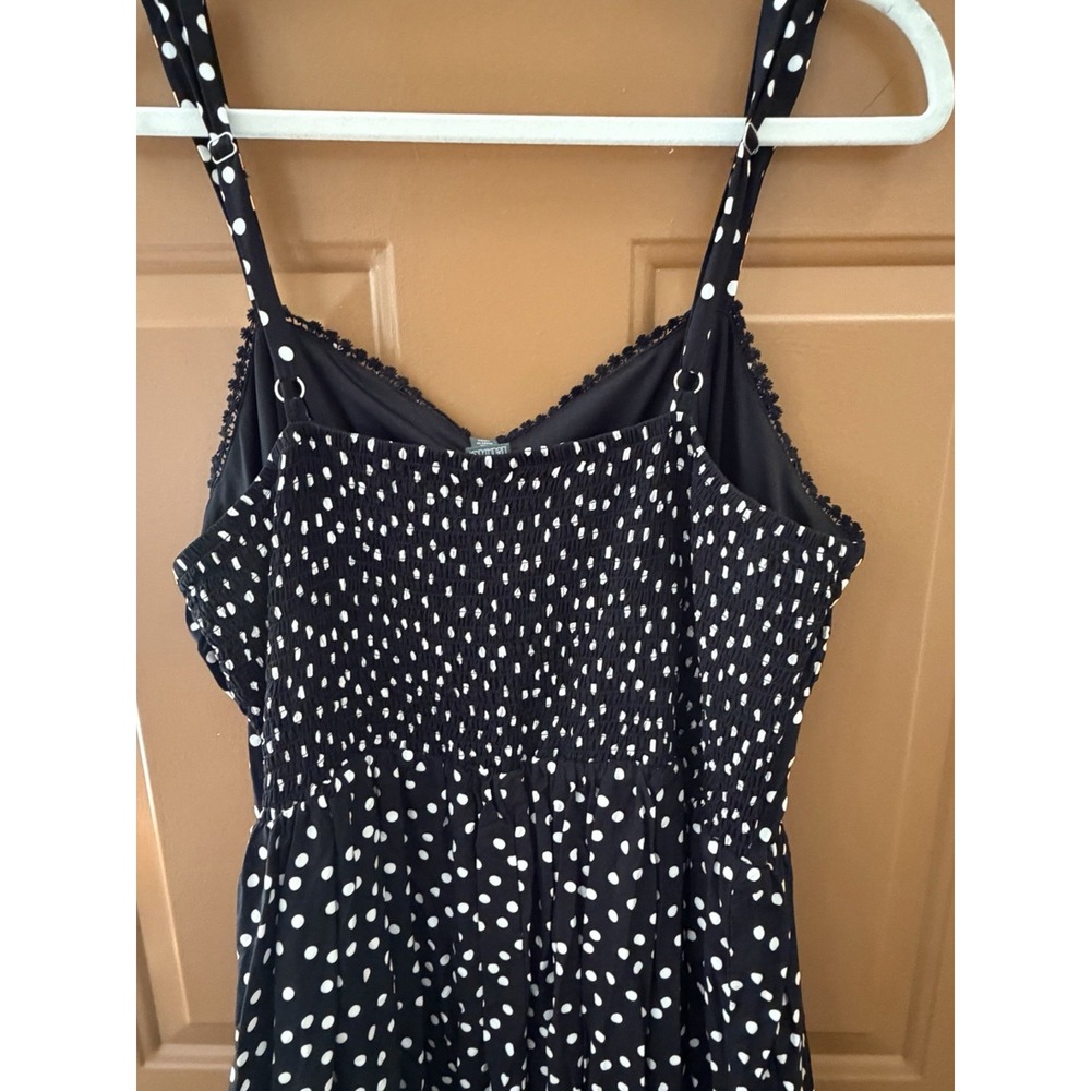Wild Fable Women's Ruched Mini A-Line Dress Size XXL Black/White Polka Dots NWT - Picture 7 of 10